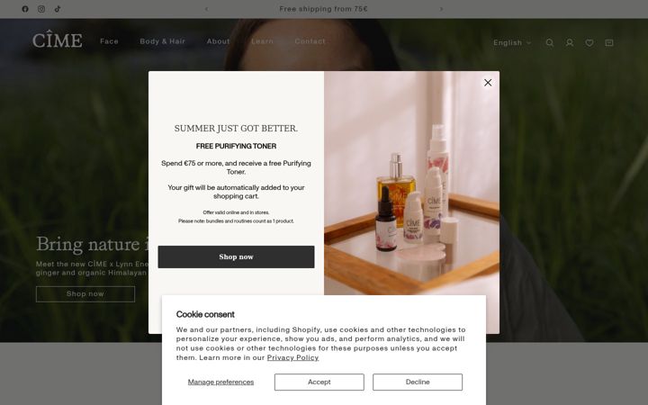 Screenshot of cime-skincare.com