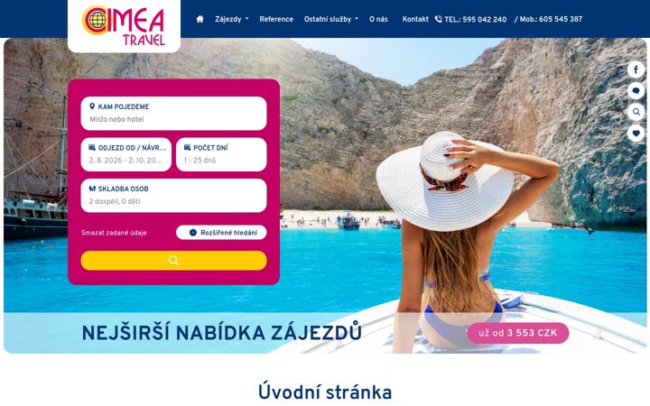 Captura de ecrã de cimeatravel.cz