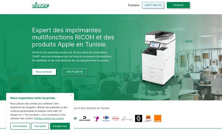 Screenshot of cimef.tn