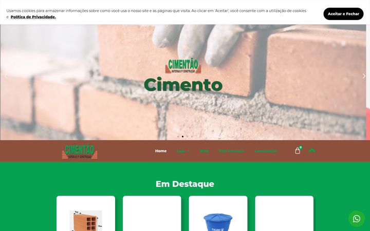 Ekrānuzņēmums no cimentaopalmas.com.br