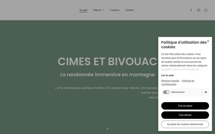 Zrzut ekranu cimesetbivouac.fr
