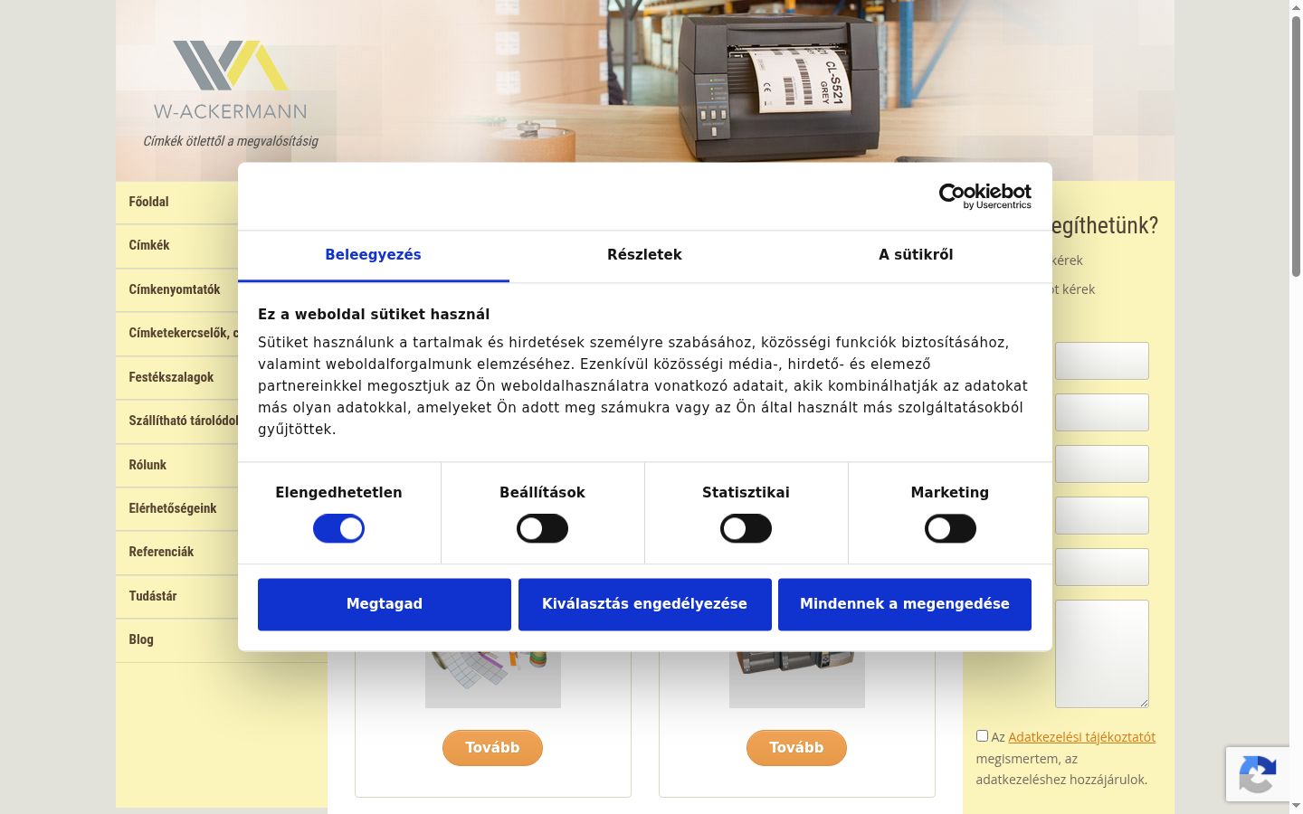 Screenshot tal-banner tal-kunsens muri qabel kwalunkwe interazzjoni
