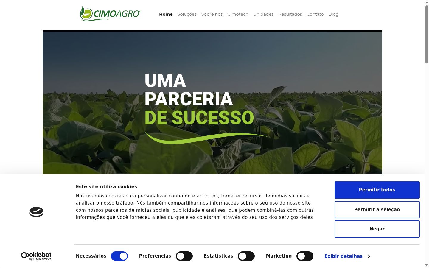 Screenshot del banner di consenso mostrato prima di qualsiasi interazione