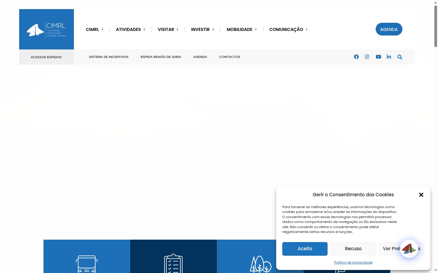 Screenshot of the consent banner shown before any interaction