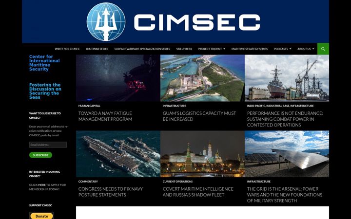 Screenshot of cimsec.org