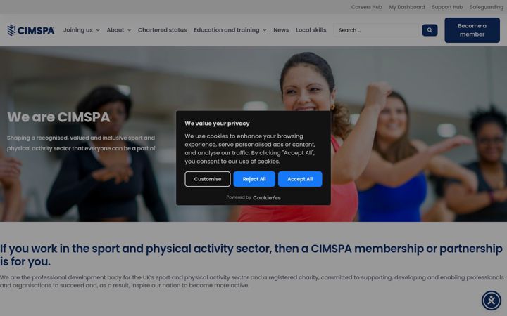 Screenshot of cimspa.co.uk
