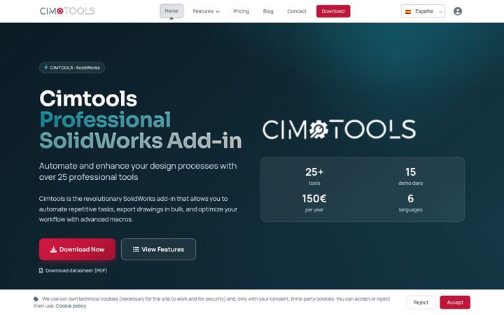 Snímek obrazovky cimtools.es
