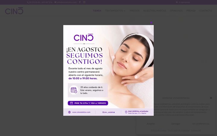 Screenshot of cincestetica.com