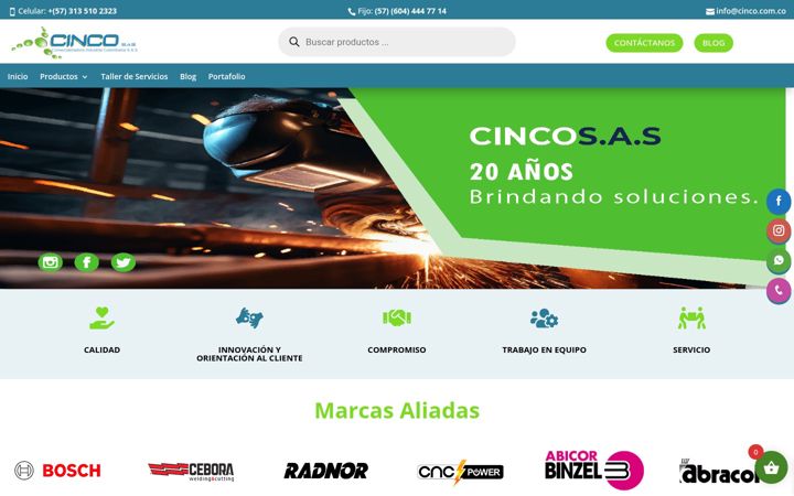 Capture d'écran de cinco.com.co