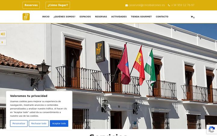 Snímek obrazovky cincobalcones.es