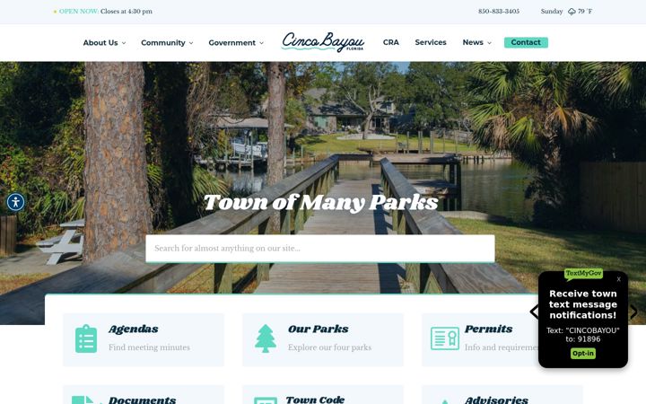 Screenshot of cincobayou.com
