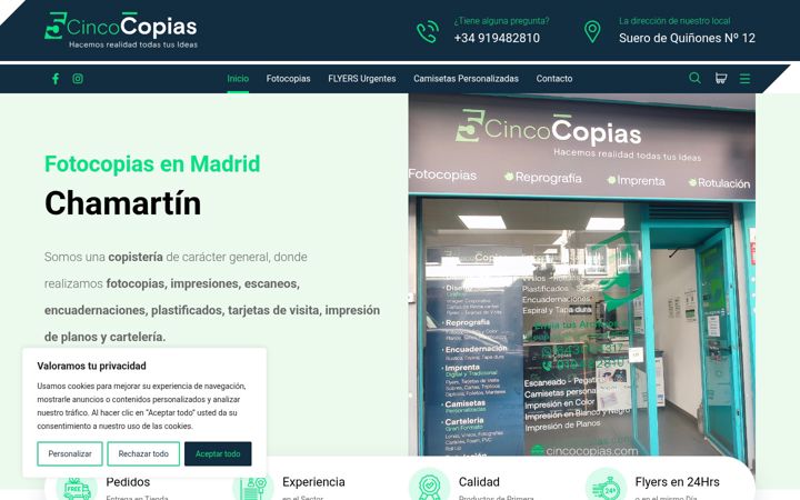 Screenshot of cincocopias.com