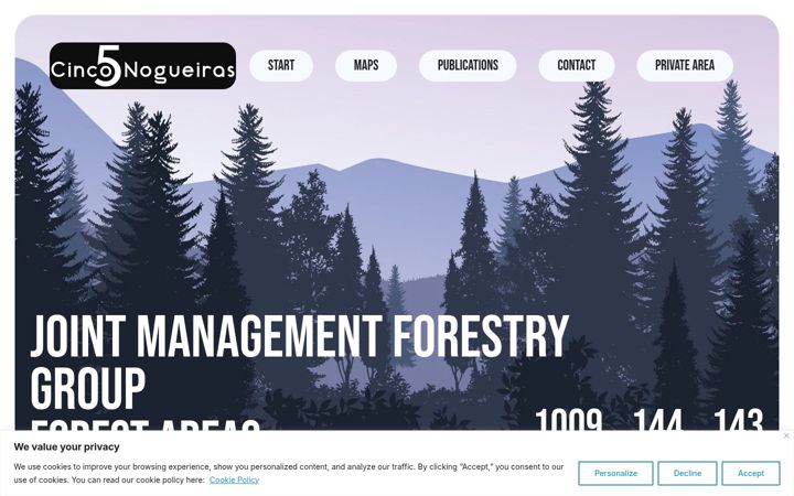 Screenshot of cinconogueiras.com