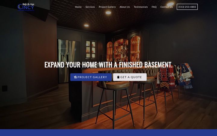 Screenshot of cincyfinishedbasements.com