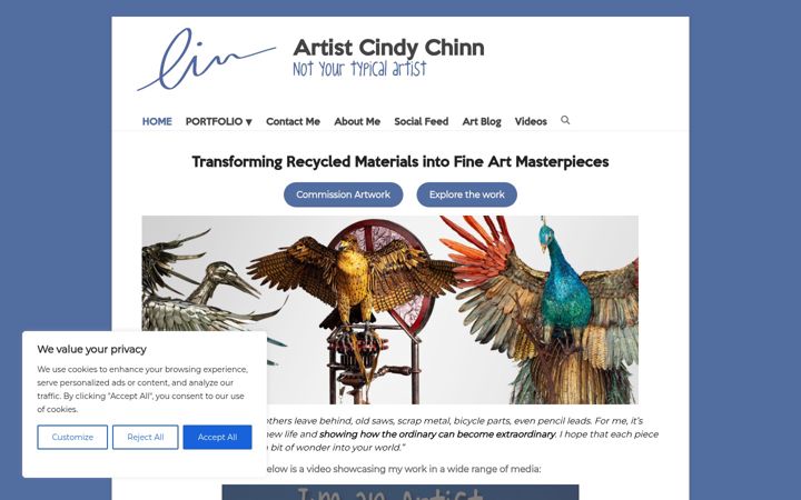 Screenshot of cindychinn.com