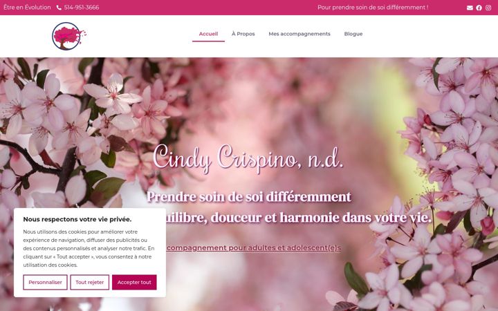 Screenshot of cindycrispino.com