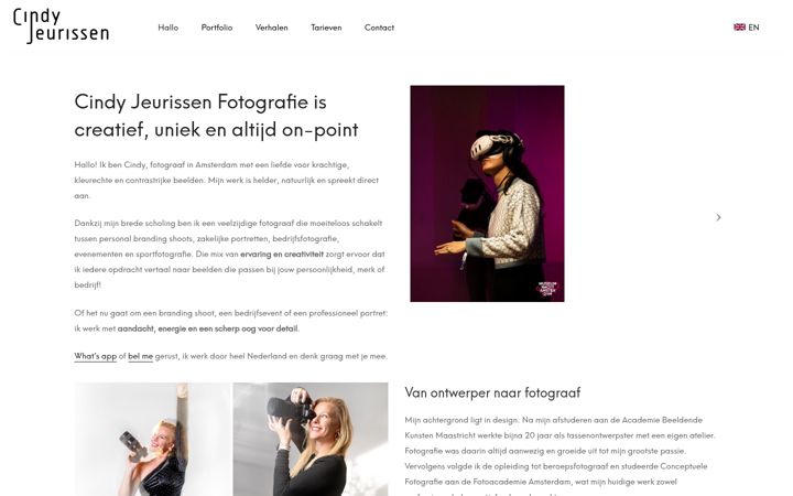 Zrzut ekranu cindyjeurissen.nl