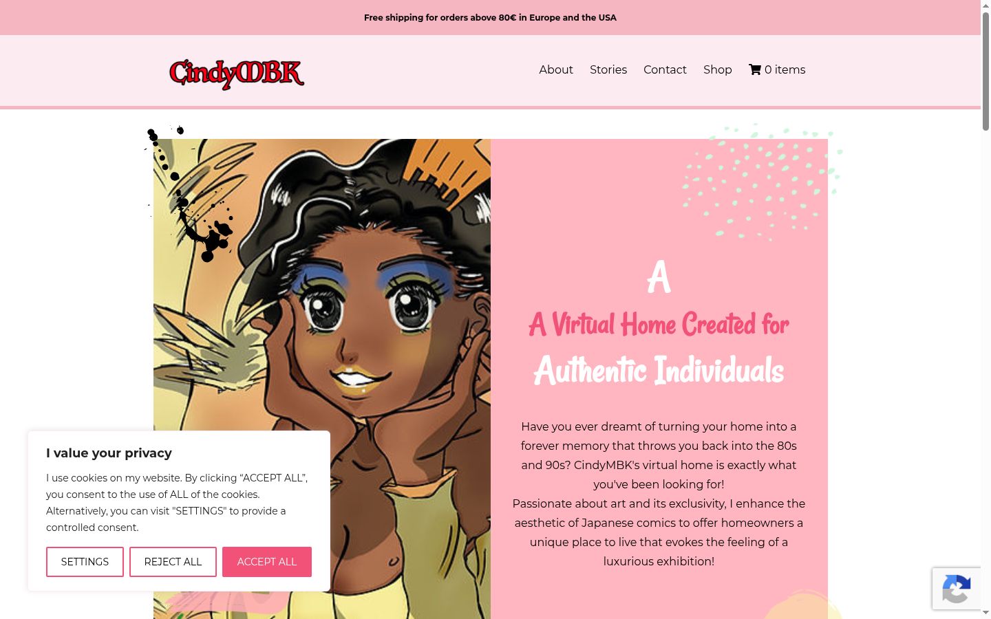 Screenshot of the consent banner shown before any interaction