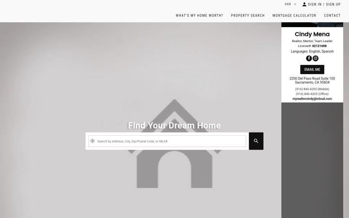 Screenshot of cindymenarealtor.com