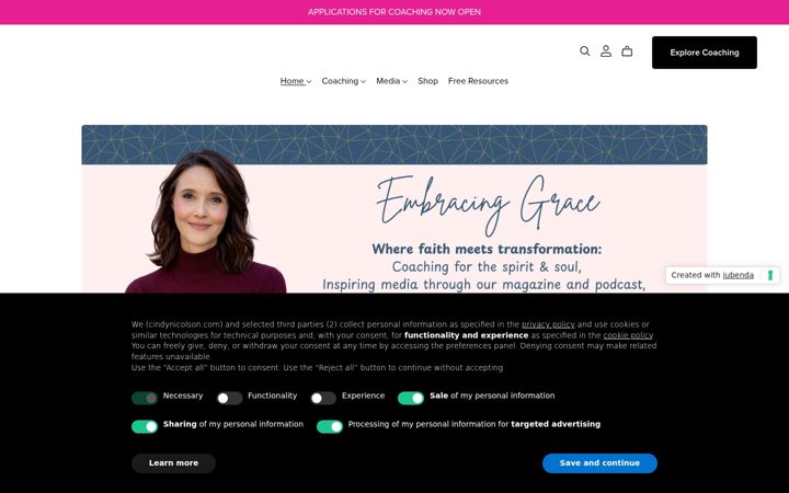 Screenshot of cindynicolson.com