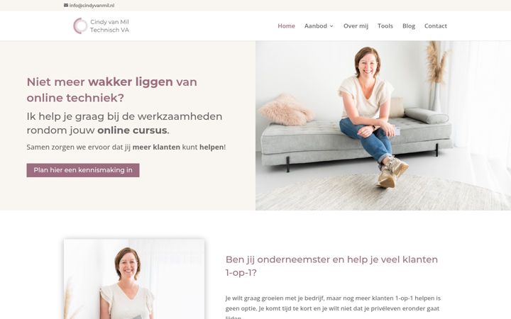 Екранна снимка на cindyvanmil.nl