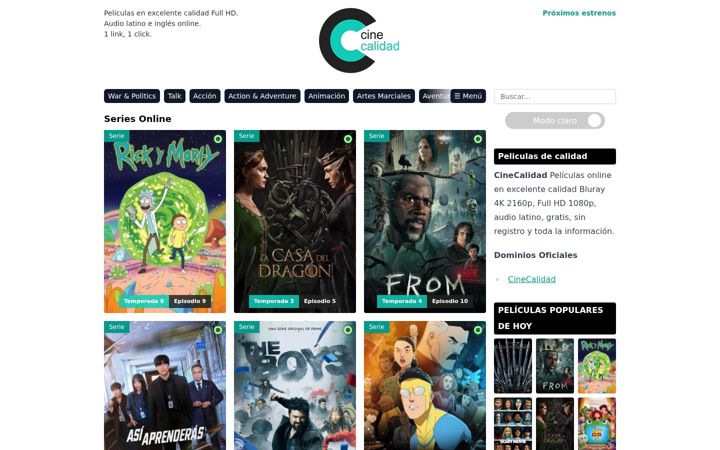 Screenshot of cine-calidad.legal