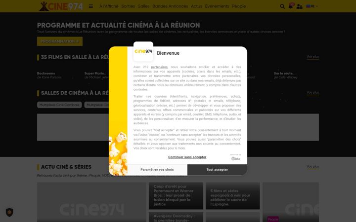 Screenshot of cine974.com