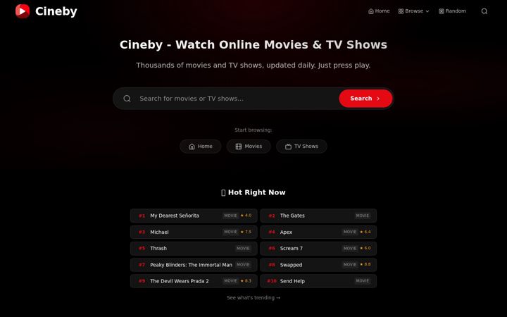 Screenshot of cineby.ws