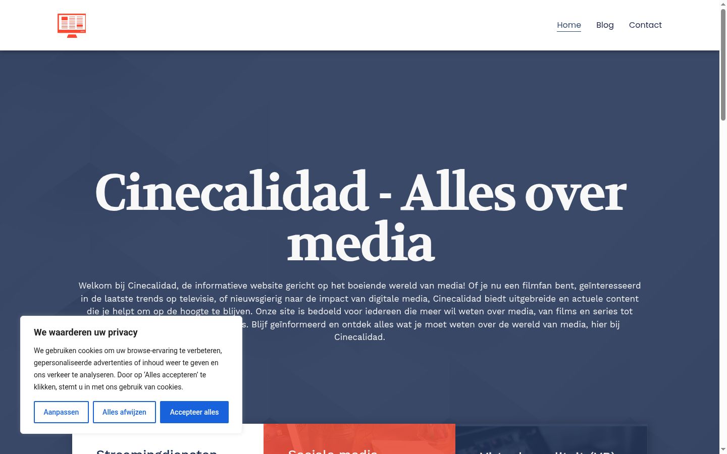 Screenshot tal-banner tal-kunsens muri qabel kwalunkwe interazzjoni