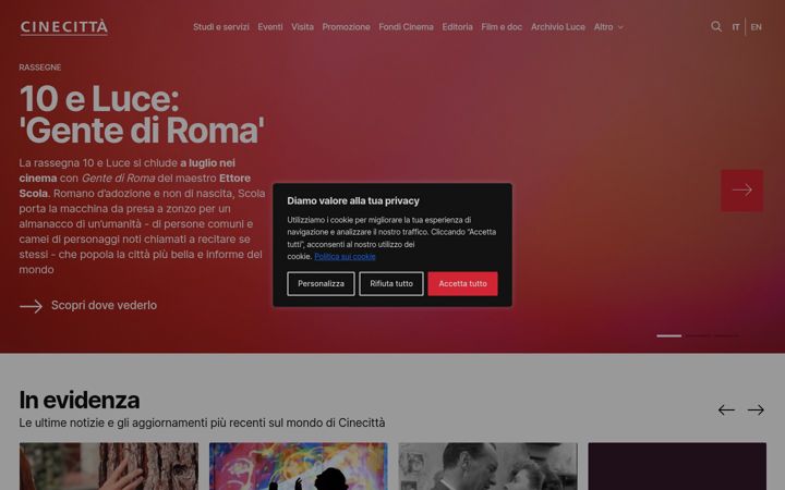 Screenshot of cinecitta.com