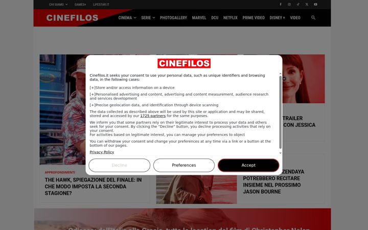 Screenshot of cinefilos.it