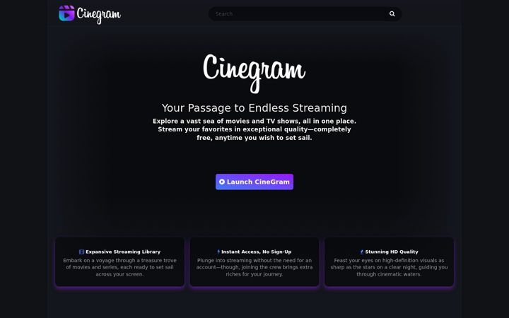 Screenshot of cinegram.tv