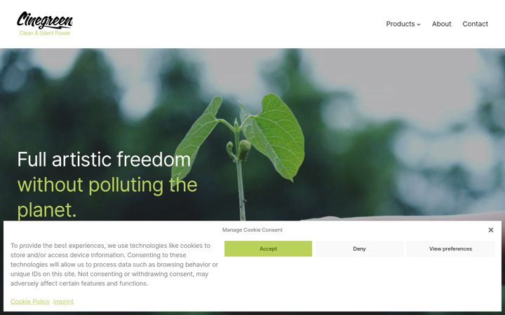 Screenshot of cinegreen.com