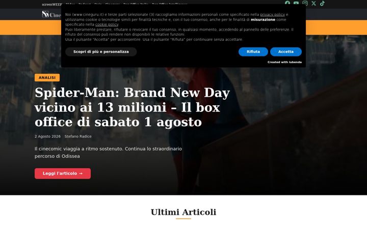 Screenshot of cineguru.it