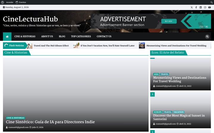 Screenshot of cinelecturahub.com