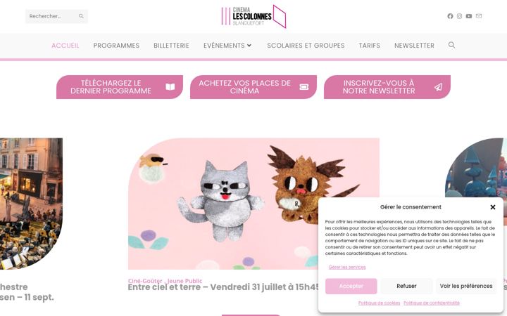 Zrzut ekranu cinelescolonnes-blanquefort.fr