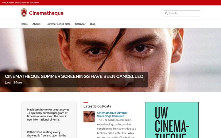 Screenshot von cinema.wisc.edu