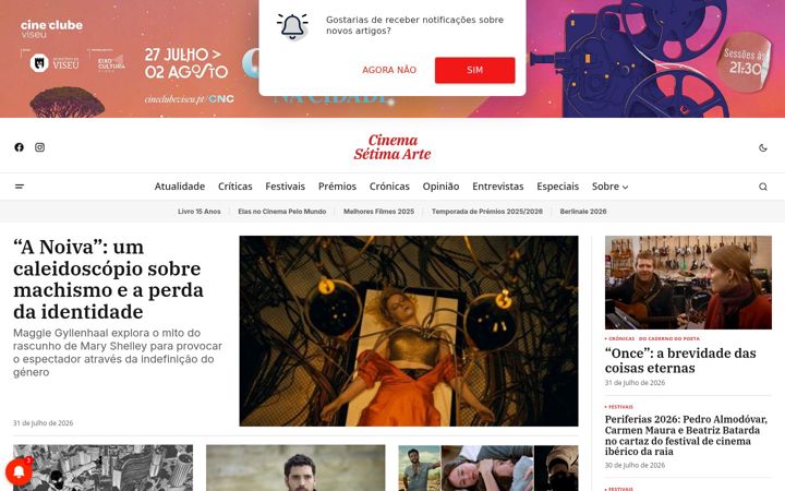 Screenshot of cinema7arte.com