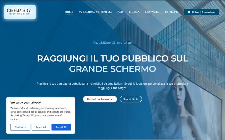 Screenshot of cinemaadv.it