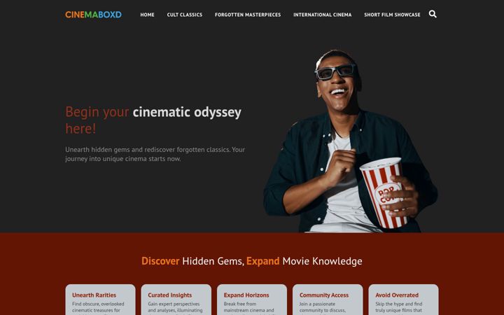 Screenshot of cinemaboxd.com