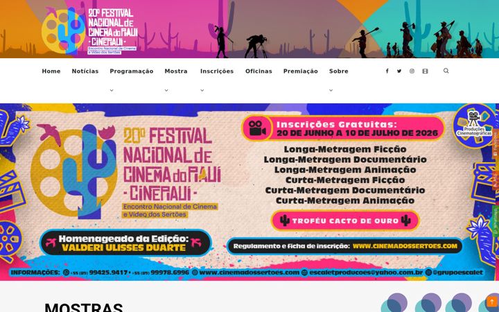 Screenshot di cinemadossertoes.com.br