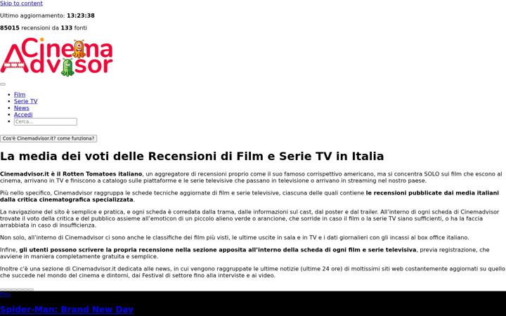 Screenshot of cinemadvisor.it