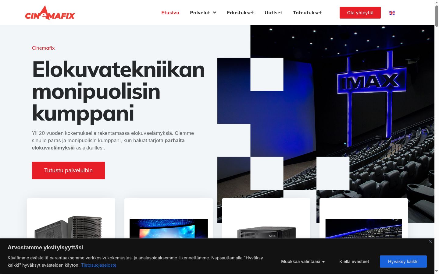 Screenshot del banner di consenso mostrato prima di qualsiasi interazione