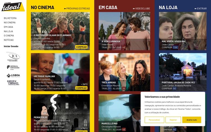 Snimka zaslona za cinemaidealemcasa.pt
