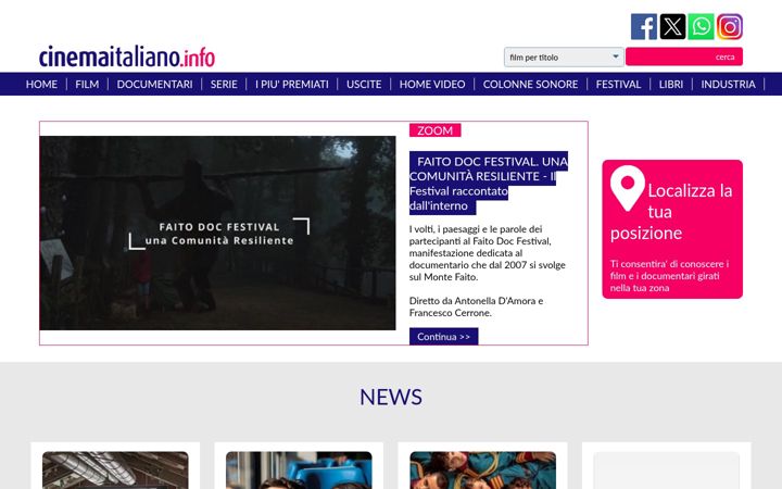 Screenshot of cinemaitaliano.info