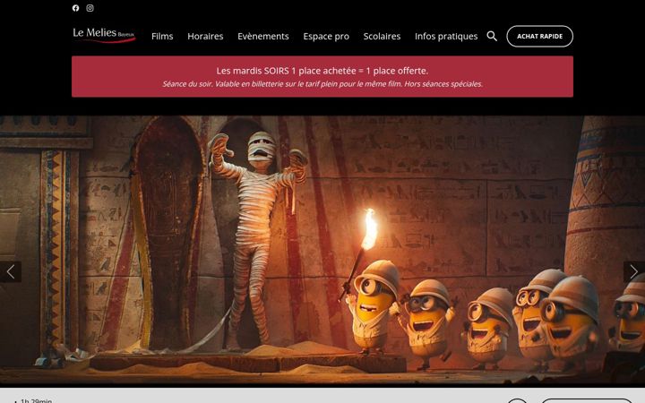 Snímek obrazovky cinemalemelies.fr