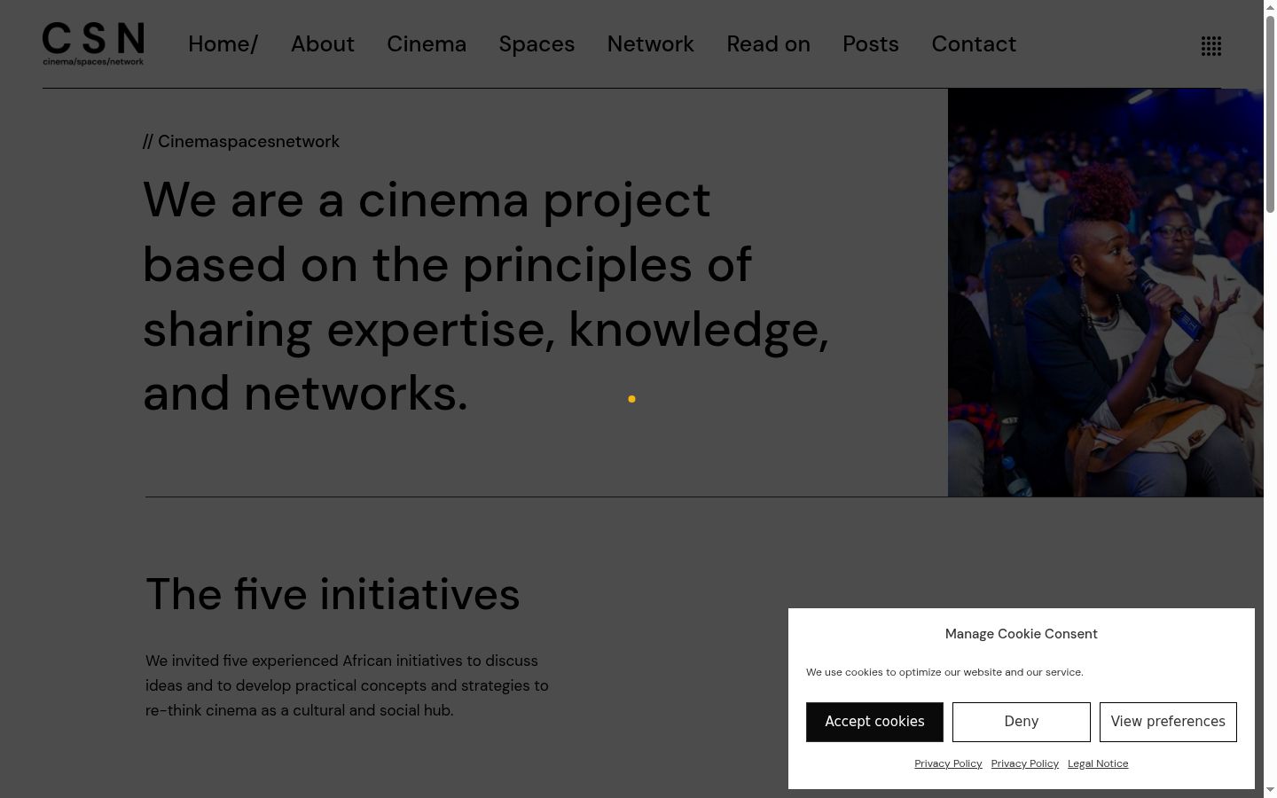 Screenshot del banner di consenso mostrato prima di qualsiasi interazione