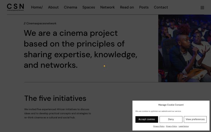 Ekrano kopija cinemaspacesnetwork.net