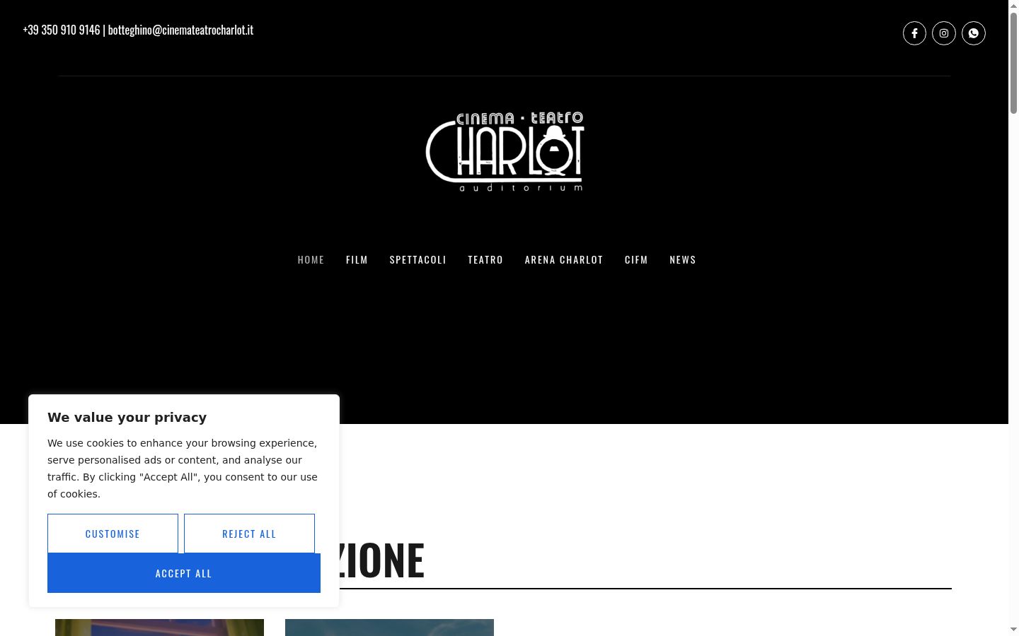 Screenshot of the consent banner shown before any interaction