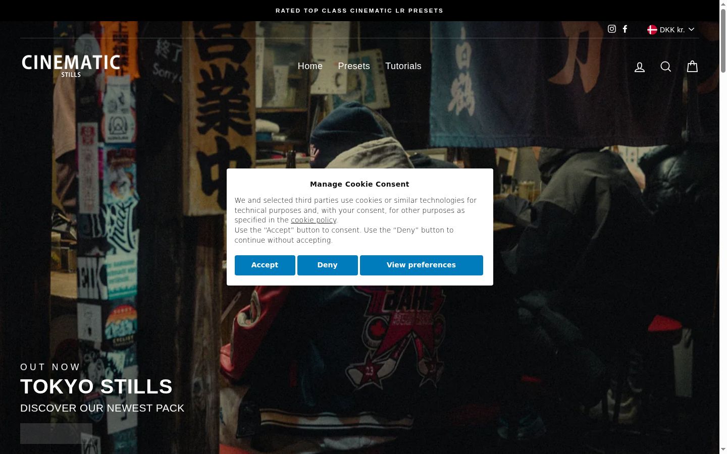 Screenshot del banner di consenso mostrato prima di qualsiasi interazione